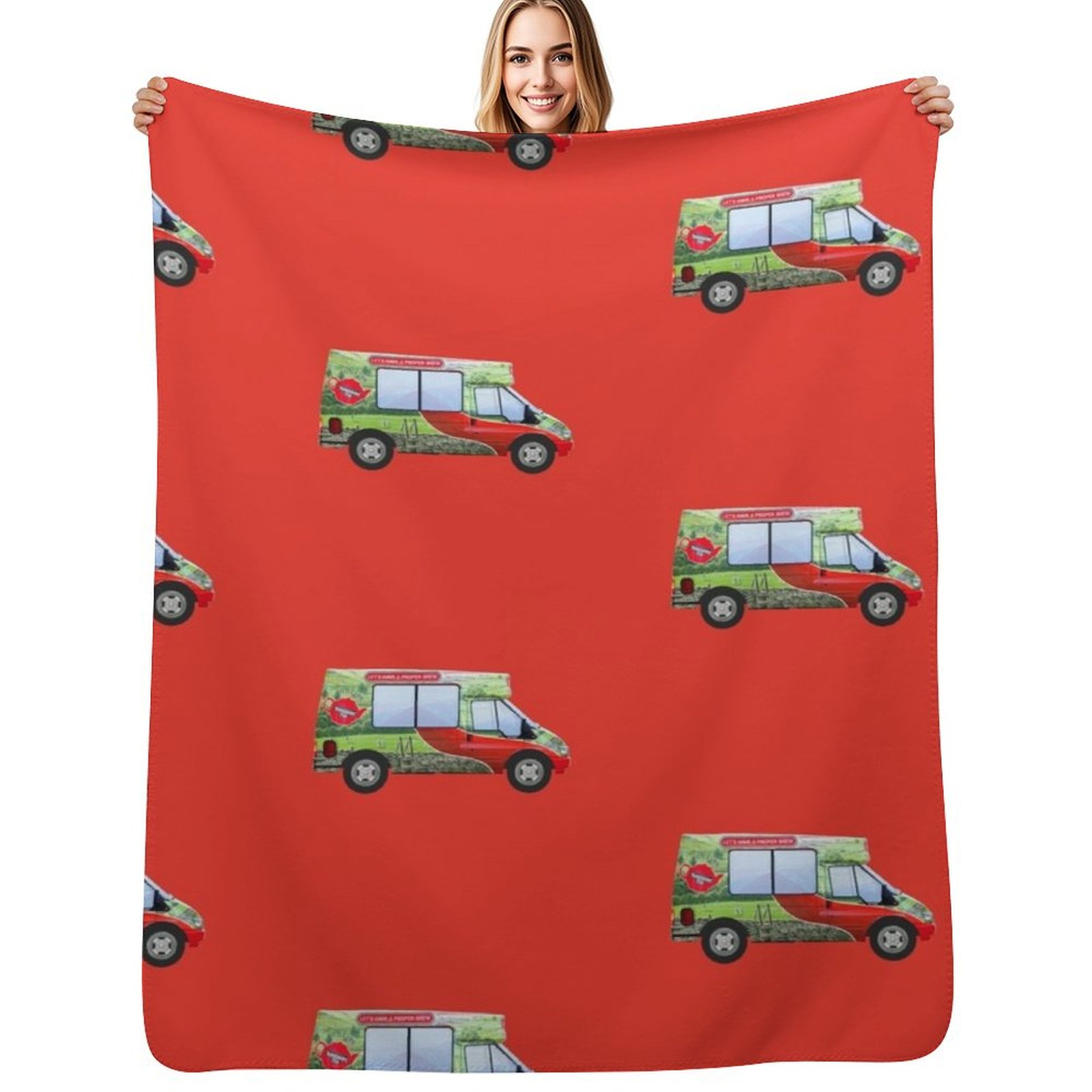 3D Printing Yorkshire - Coperta rossa Yorkshire Tea Van, morbida