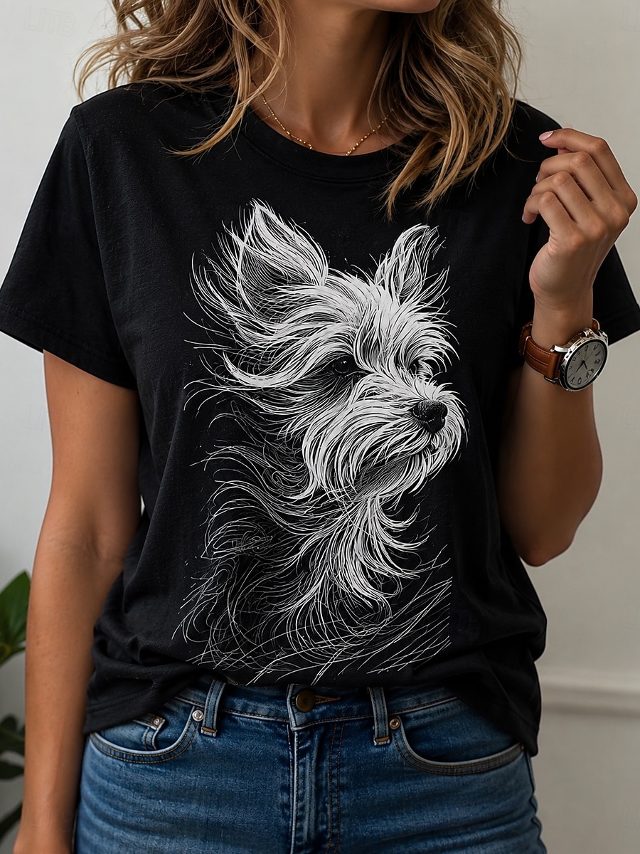 T-shirt girocollo da donna con - 3D Printing Yorkshire recensione e prezzo