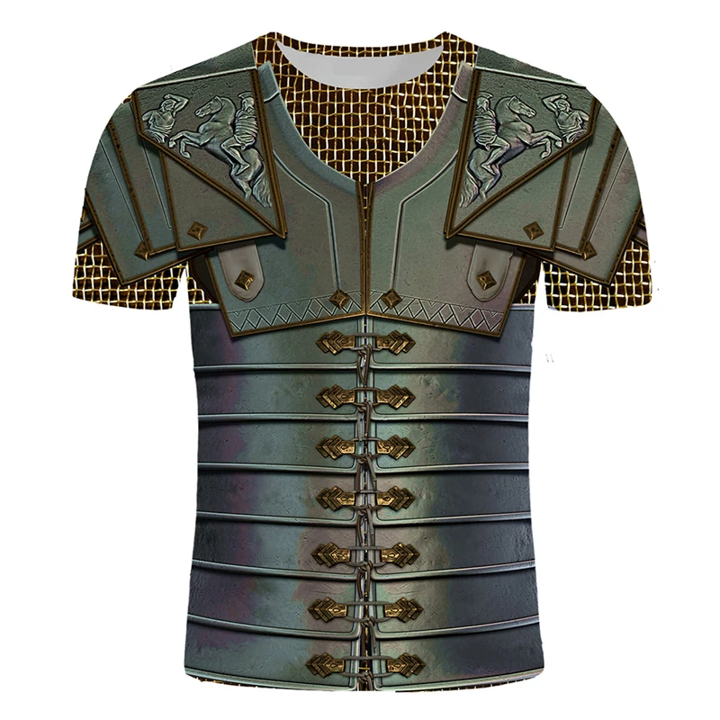 T-shirt da uomo retrò con stam - 3D Printing Knight Armor recensione e prezzo