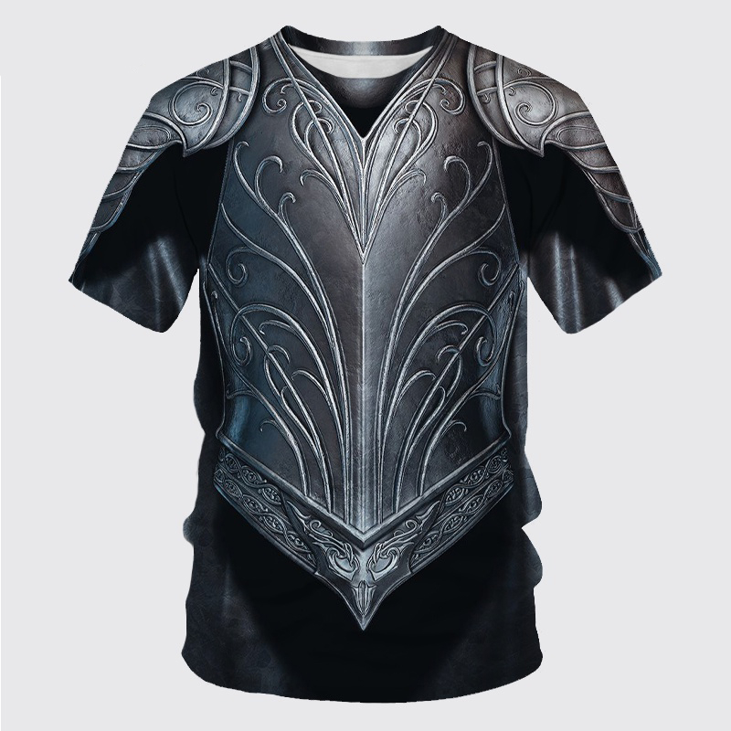T-shirt da uomo retrò con stam - 3D Printing Knight Armor recensione e prezzo